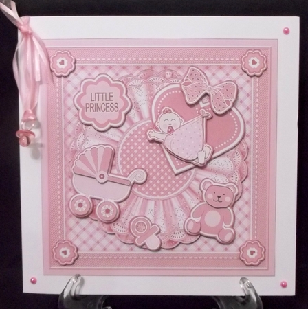 New Baby Girl with Embellishments 8inx8in Decoupage Mini Kit by Suzi Cooper