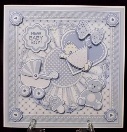 New Baby Boy with Embellishments 8inx8in Decoupage Mini Kit by Suzi Cooper