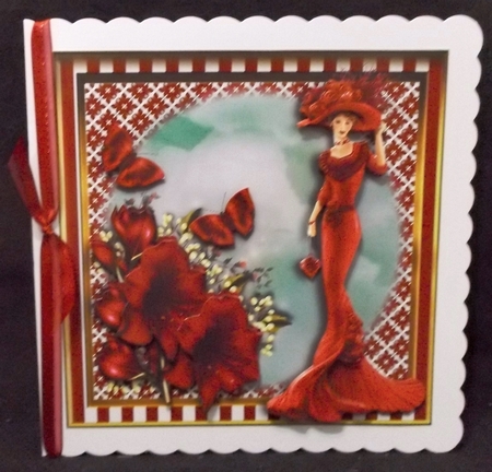 Beautiful Amaryllis Fashion Card Front Kit by Suzi Cooper