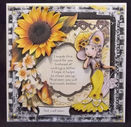 Pretty In Yellow Card Topper minkit 885 by Suzi Cooper