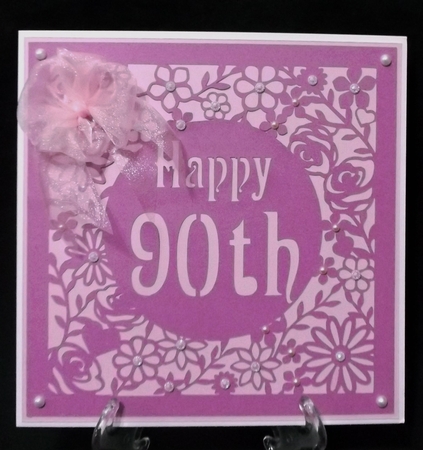 Lovely 90th Birthday square floral topper by Suzi Cooper