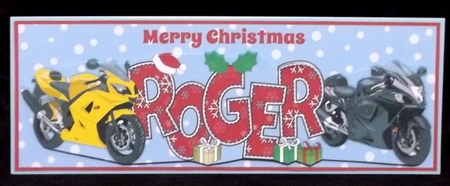 Christmas Motorbikes ROGER large dl by Suzi Cooper