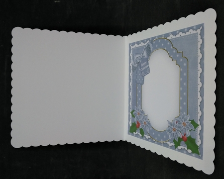 Blue Church Happy Christmas 8x8inch Fancy Insert Panel by Suzi Cooper