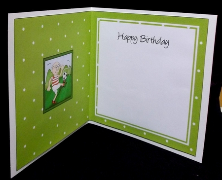 Old Man Bert plays Football square landscape insert by Suzi Cooper
