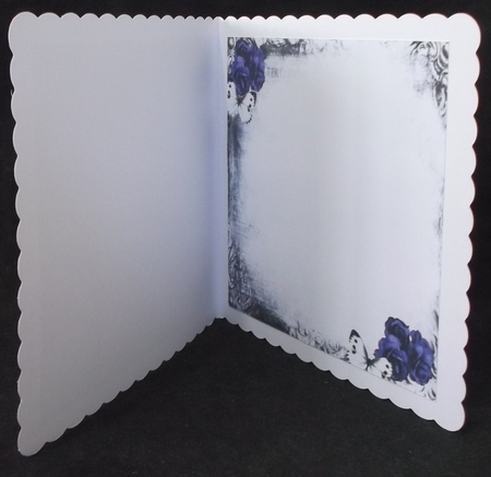 Pretty purple  vintage roses in monogram frame with butterflies 8x8 insert by Suzi Cooper
