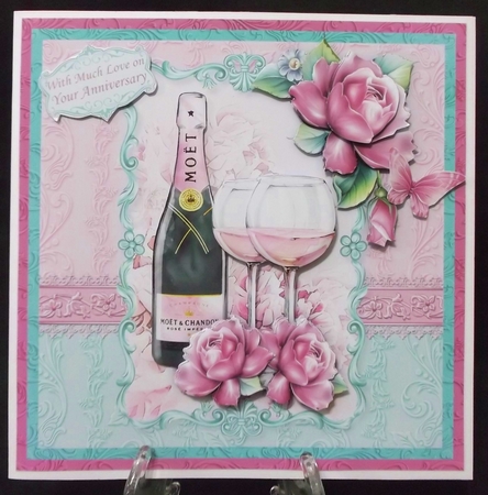CHAMPAGNE CELEBRATIONS 8x8 All Occasions Decoupage & Insert Mini Kit by Suzi Cooper