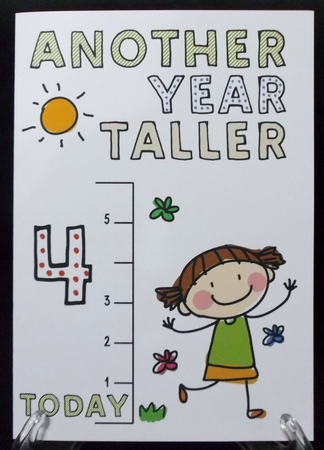 Another Year Taller Age 4 Girl by Suzi Cooper