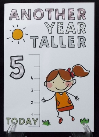Another Year Taller Age 5 Girl by Suzi Cooper