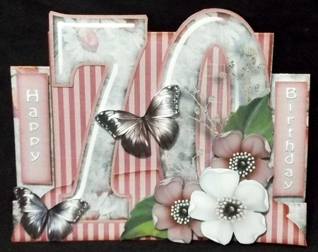 Vintage 70th Birthday Stepper Card Kit 1215 by Suzi Cooper