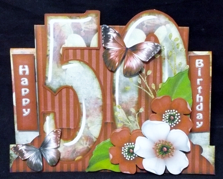 Vintage 50th Birthday Stepper Card Kit 1217 by Suzi Cooper