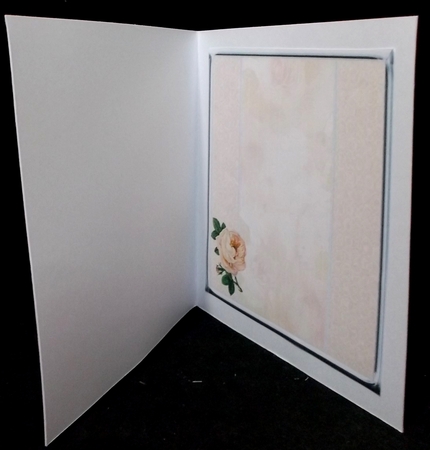 JJ PALE PEACH VINTAGE ROSE 8X8 QUICK CARD INSERT BLANK by Suzi Cooper