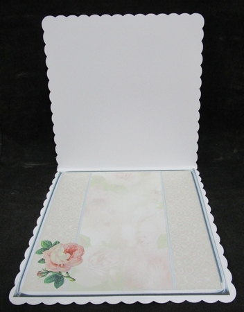 JJ PINK VINTAGE ROSE 8X8 QUICK CARD INSERT BLANK by Suzi Cooper