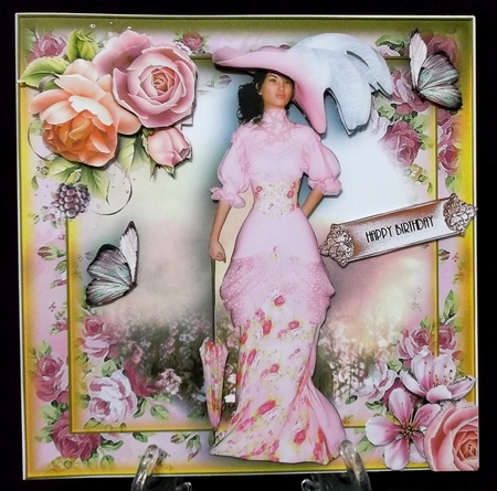 Vintage Rose Pink Card Front Kit by Suzi Cooper