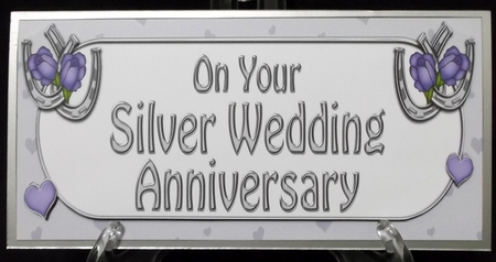 Large DL On Your Silver Wedding Anniversary 3D decoupage by Suzi Cooper