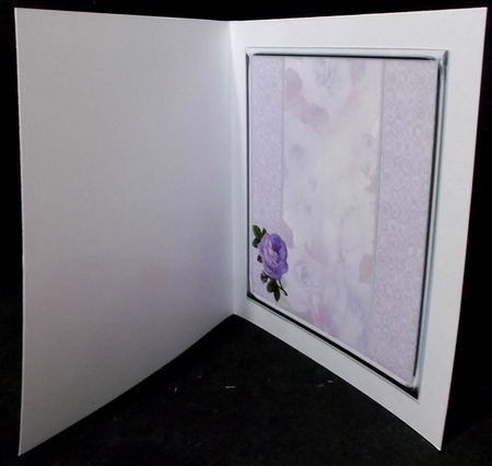 JJ PURPLE VINTAGE ROSE 8X8 QUICK CARD INSERT BLANK by Suzi Cooper