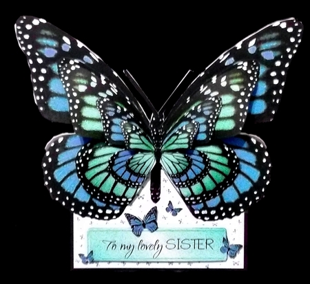 Monarch Butterfly Shaped A Frame Card - B30 by Suzi Cooper