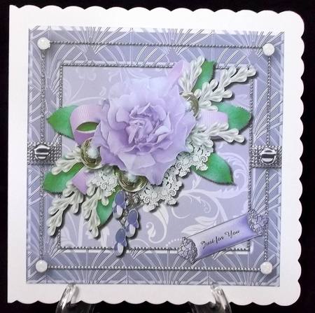 Lavender Roses  Card Topper by Suzi Cooper