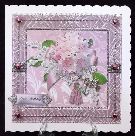 Pink Vintage Blossoms  Card Topper by Suzi Cooper