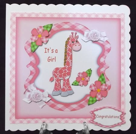 pink Giraffe baby girl by Suzi Cooper