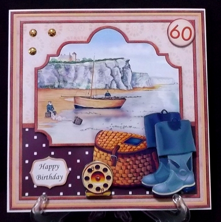 FISHERMEN 8x8 Decoupage Insert & Ages Mini Kit by Suzi Cooper