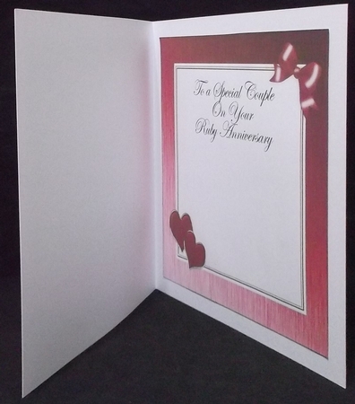 For a Special Couple on your Ruby Wedding Anniversary matching 8x8 insert panel by Suzi Cooper