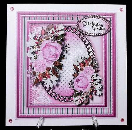 Beautiful soft Cerise Roses in a Gold Frame  by Suzi Cooper