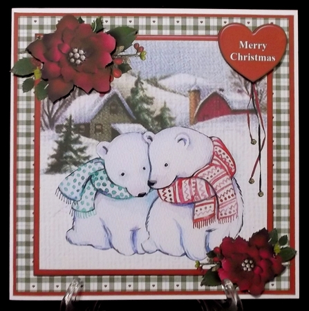 Christmas polar bears card mini kit & decoupage by Suzi Cooper