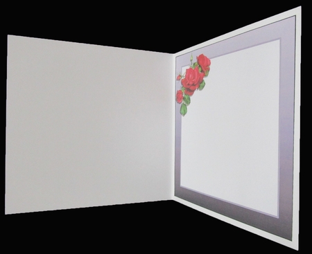 8X8 INSERT PURPLE BORDER AND PINK ROSES by Suzi Cooper