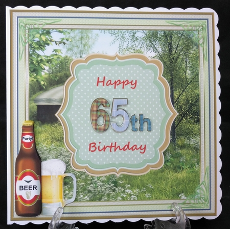 Happy 65th Birthday Beautiful Countryside Topper by Suzi Cooper