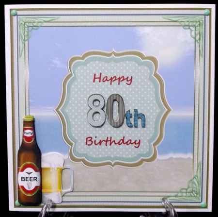 Happy 80th Birthday Summer Days Beach Topper by Suzi Cooper