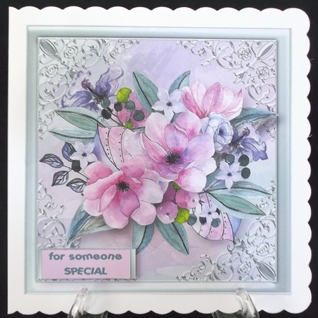 Candy Pink Flowers Card Topper by Suzi Cooper