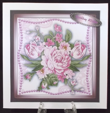 Roses in a Shaped Pearl Frame  by Suzi Cooper