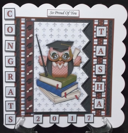 GRADUATION 7.5 Alphabet and Numbers Decoupage Card Kit Create Any Name or Year by Suzi Cooper