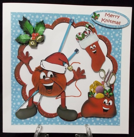 8x8 laughing because its Christmas Knitting mini kit by Suzi Cooper