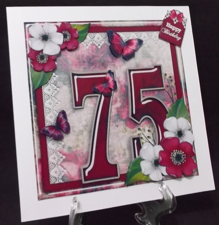 Vintage Birthday 75th Card Topper Kit 1186 by Suzi Cooper