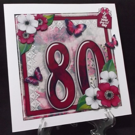Vintage Birthday 80th Card Topper Kit 1186 by Suzi Cooper