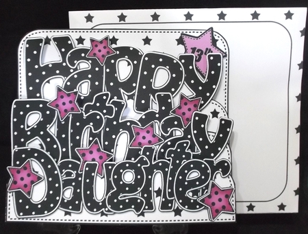 3D Happy Birthday DAUGHTER Stars with Ages 5 to 13 Pop Out Word Card  by Suzi Cooper