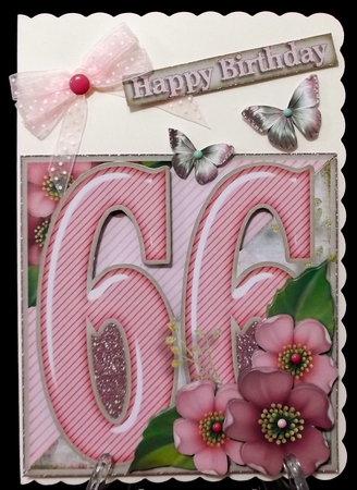Vintage Easel 66th Birthday Card Kit 1178 by Suzi Cooper