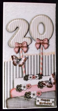 Vintage DL 20th Birthday Topper Cardkit 1294 by Suzi Cooper
