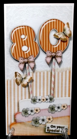 Vintage DL 80th Birthday Topper Cardkit 1294 by Suzi Cooper