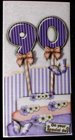 Vintage DL 90th Birthday Topper Cardkit 1294 by Suzi Cooper