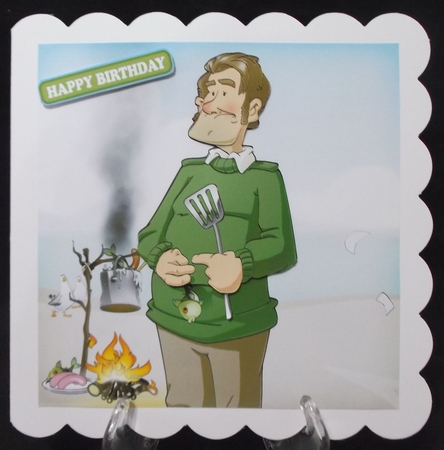 Burning BBQ Dude 8x8 by Suzi Cooper