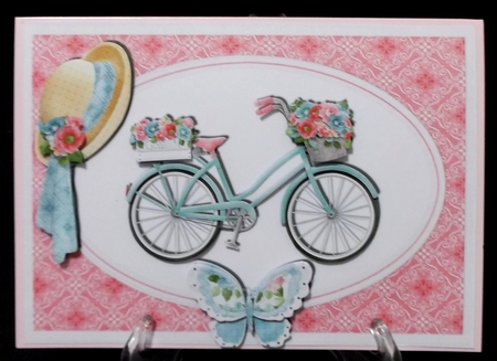 Pretty Bike with Flowers Card Front by Suzi Cooper