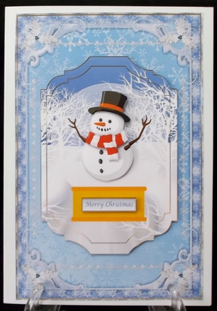 Jolly Snowman Snowglobe Christmas Decoupage Topper by Suzi Cooper