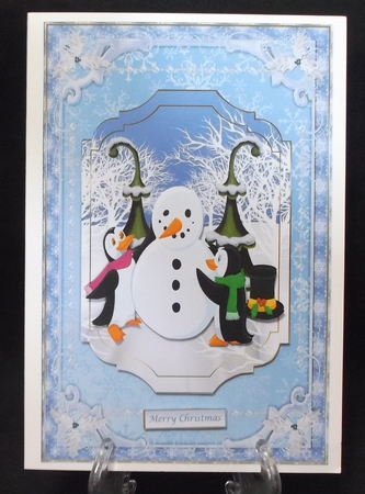 Penguins in the Snow Decoupage Topper by Suzi Cooper