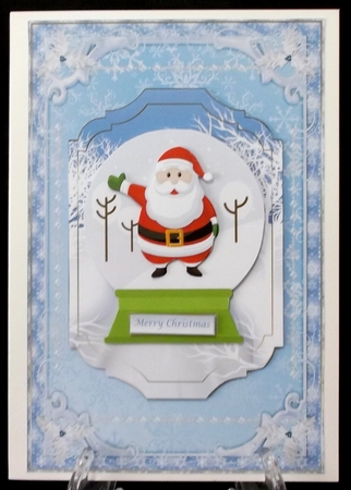 Santa is on his Way Snowglobe Decoupage Topper by Suzi Cooper