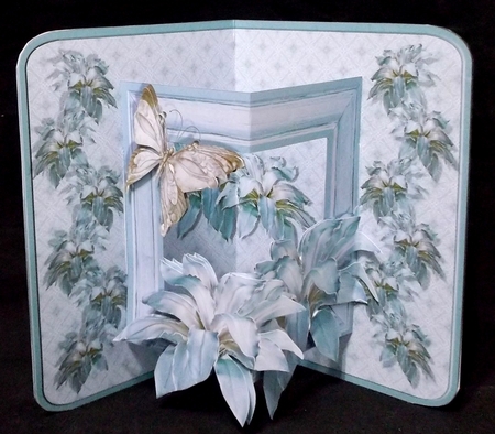 Pop-out Frame Cards - BLUE LILY  by Suzi Cooper