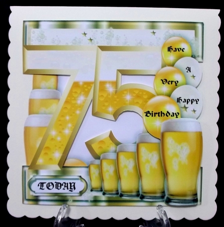 Birthday BEER Celebration - 75 Today - Single Sheet by Suzi Cooper