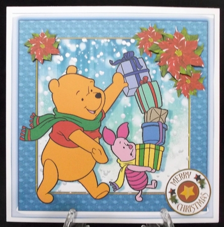 Christmas With Pooh Card Front 3 by Suzi Cooper
