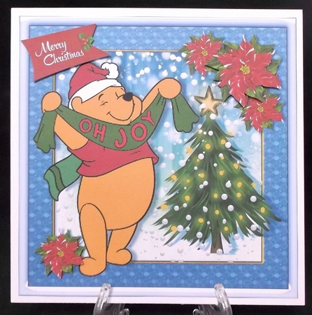 Christmas With Pooh Card Front 4 by Suzi Cooper